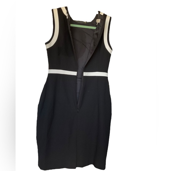 Hobbs Jackie Sheath Dress Ponte Knit Sleeveless Black White‎ Colorblock Size 6 - Picture 11 of 16
